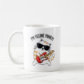 Ich bin Feline Funky Funny Cat Pun Kaffeetasse (Links)