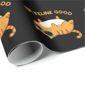Ich bin Feline Good Funny Fat Cat Pun Geschenkpapier (Rolleneckpunkt)