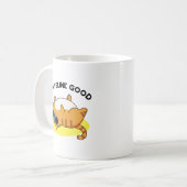 Ich bin Feline Good Funny Fat Cat Pun Kaffeetasse (Vorderseite Links)