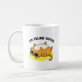 Ich bin Feline Good Funny Fat Cat Pun Kaffeetasse (Links)