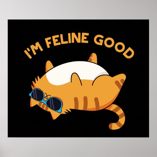 Ich bin Feline Good Funny Fat Cat Pun Poster (Vorne)