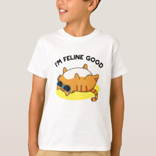 Ich bin Feline Good Funny Fat Cat Pun T-Shirt