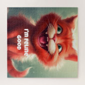"Ich bin Feline Good" Niedlich Red Cat Puzzle (Horizontal)