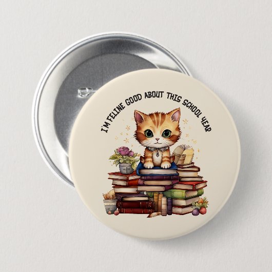 Ich bin Feline gut an diesem Schuljahr Button (Vorne & Hinten)