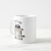 Ich bin Feline Purr-ty Good Funny Cat Pun Kaffeetasse (Vorderseite Links)