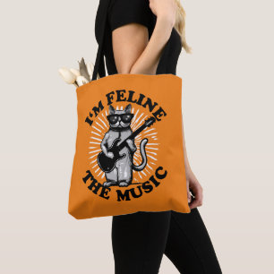 Ich bin Feline The Music Gitarrenspielerkatze Tasche