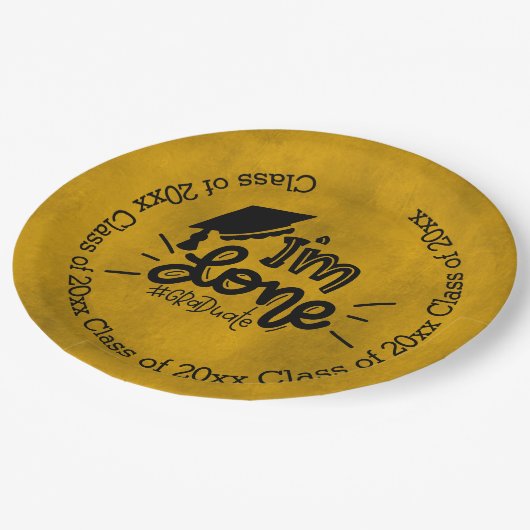 Ich bin fertig - gelb pappteller (Schrägansicht)