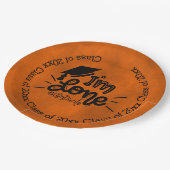 Ich bin fertig - Orange Pappteller (Schrägansicht)