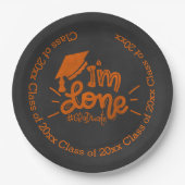 Ich bin fertig - Orange Pappteller (Vorderseite)