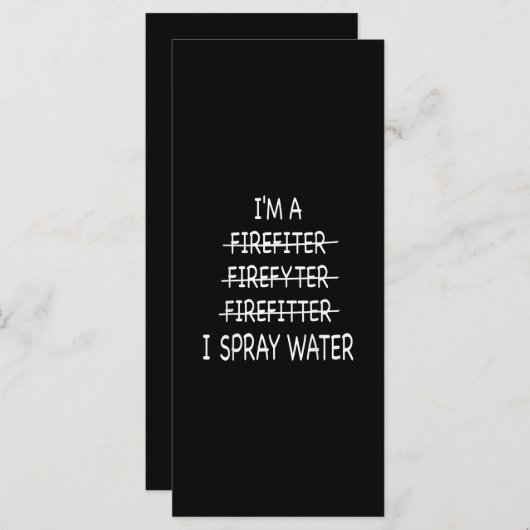 Ich bin Feuerwehrmann, die Funny Mens I Spray Wate Menükarte (Vorne/Hinten)