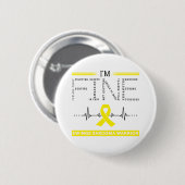 Ich bin Fine Ewings Sarcoma Warrior Button (Vorne & Hinten)