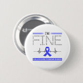 Ich bin Fine Guillain Barre Syndrome Warrior Button (Vorne & Hinten)
