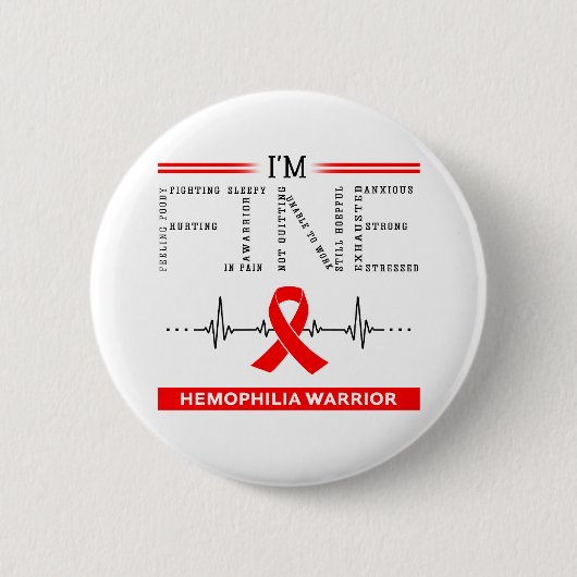 Ich bin Fine Hemophilia Warrior Button (Vorderseite)