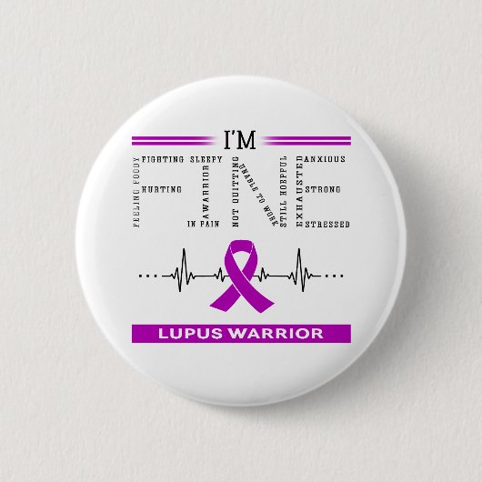 Ich bin Fine Lupus Warrior Button (Vorderseite)