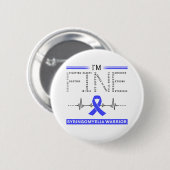 Ich bin Fine Syringomyelia Warrior Button (Vorne & Hinten)