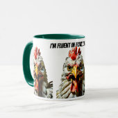 Ich bin fließend in der Sprache der Hühner Tasse (Vorderseite Links)