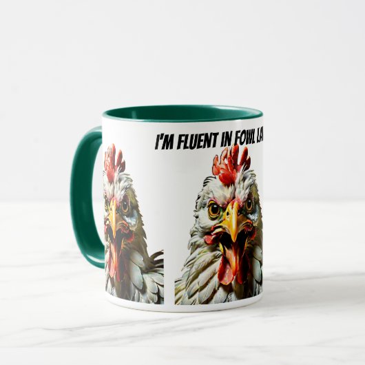 Ich bin fließend in der Sprache der Hühner Tasse (Vorderseite Links)