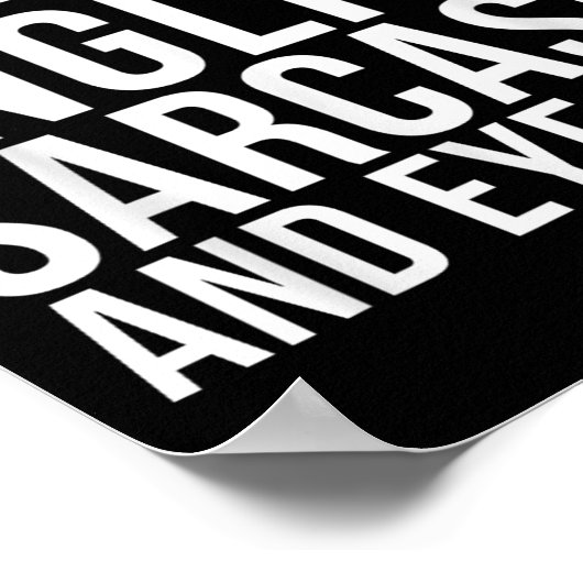 Ich bin fließend in drei Sprachen Englisch, Sarcas Poster (Ecke)