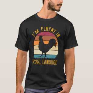 Ich bin fließend in Geflügelsprache Retro Hahn Son T-Shirt