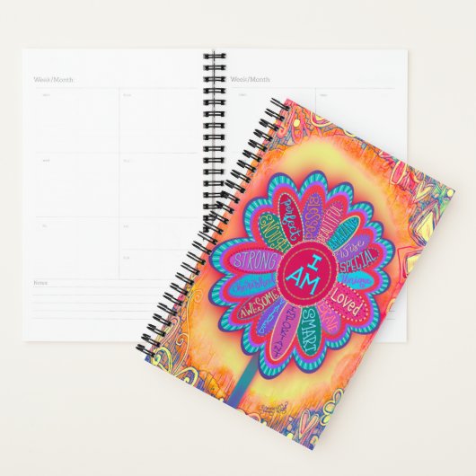 Ich BIN floraler inspirierender, farbenfroher Girl Planer (Anzeige)