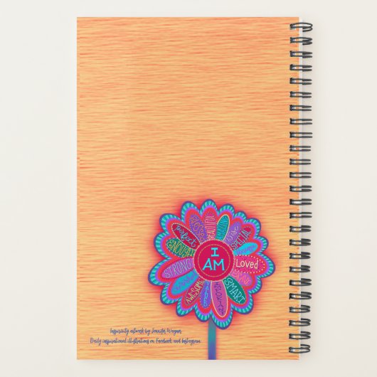 Ich BIN floraler inspirierender, farbenfroher Girl Planer (Rückseite)