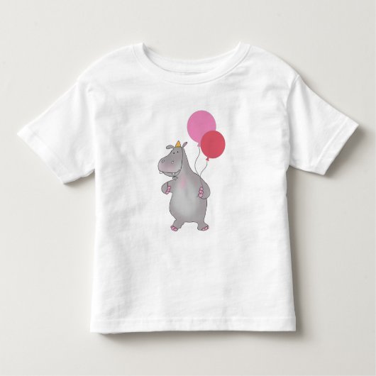 Ich bin Flusspferd zwei mit Ballonen Kleinkind T-shirt (Vorderseite)