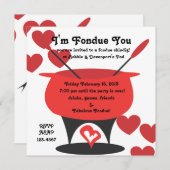 Ich bin Fondue You Einladung (Vorne/Hinten)