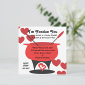Ich bin Fondue You Einladung (Stehend Vorderseite)