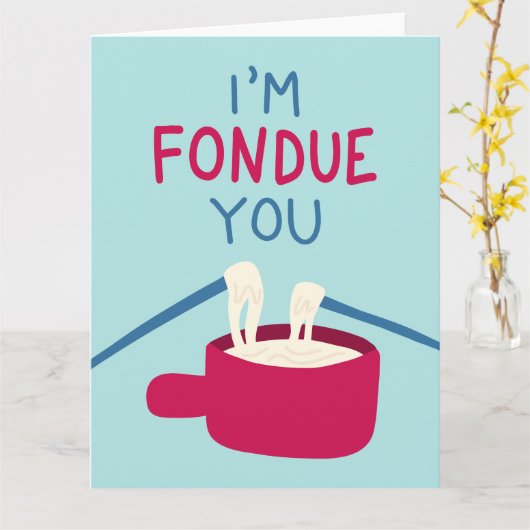 Ich bin Fondue You Karte (Gelbe Blume)