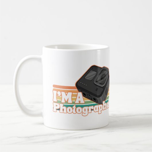 Ich bin Fotograf, Vintager farbiger Fotograf Kaffeetasse (Links)