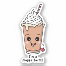 Ich bin Frappe-tastisch | Rahm mit Schlagsahne Aufkleber