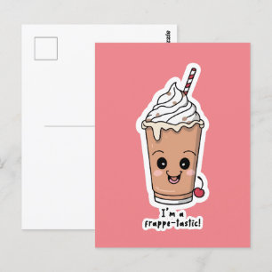 Ich bin Frappe-tastisch Rahm mit Schlagsahne Postkarte