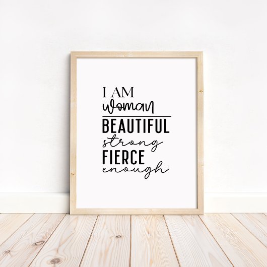 Ich bin Frau - Boho-Minimalistischer Motivationssp Poster