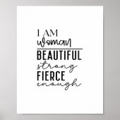 Ich bin Frau - Boho-Minimalistischer Motivationssp Poster (Vorne)