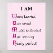 Ich bin FRAU und inspirierte Text Poster (Vorne)