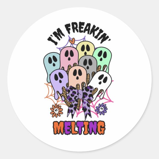 Ich bin Freakin, ich schmelze Halloween-Eiscreme-G Runder Aufkleber (Vorderseite)
