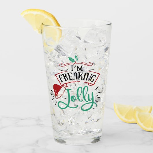 Ich bin Freaking Jolly | Funny Festival Christmas Glas (Vorderseite Ice)