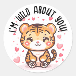 Ich bin frei von dir! Tiger-Valentinstag Runder Aufkleber