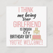 Ich bin Freundin Begleitkarte (Vorderseite)