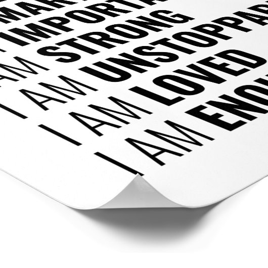 Ich bin freundlich und mutig | Positives Zitat Poster (Ecke)