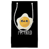 Ich bin fried Funny Fried Egg Pun Dark BG Kleine Geschenktüte (Vorderseite)