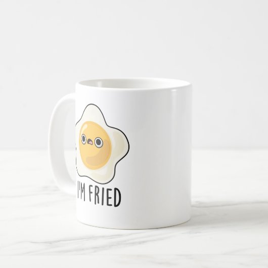 Ich bin "Fried Funny Fried Egg Pun" Kaffeetasse (Vorderseite Links)