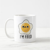 Ich bin "Fried Funny Fried Egg Pun" Kaffeetasse (Links)