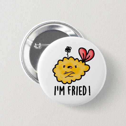 Ich bin Fried Funny Tempura Sushi Pun Button (Vorne & Hinten)