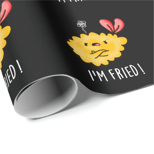 Ich bin Fried Funny Tempura Sushi Pun Dark BG Geschenkpapier (Rolleneckpunkt)