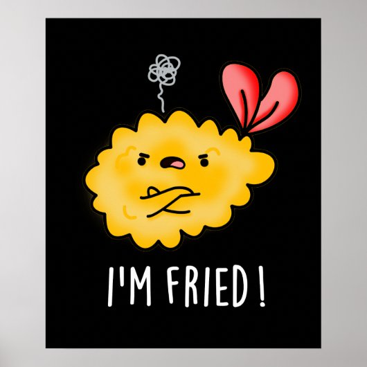 Ich bin Fried Funny Tempura Sushi Pun Dark BG Poster (Vorne)