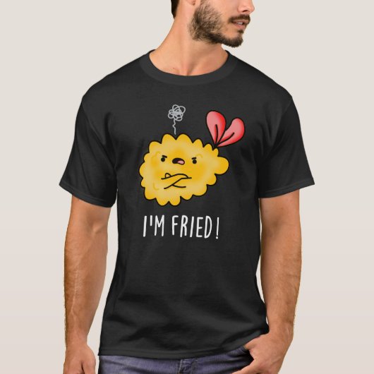 Ich bin Fried Funny Tempura Sushi Pun Dark BG T-Shirt (Vorderseite)