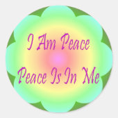Ich bin Friedensaufkleber Runder Aufkleber (Vorderseite)