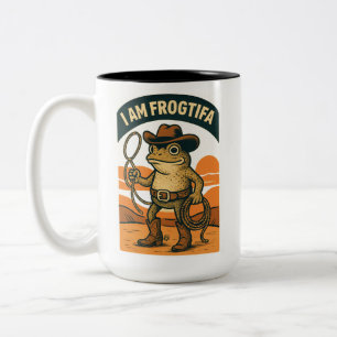 Ich bin Frogtifa Cowboy – Lustiges Frosch-Meme Zweifarbige Tasse