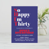 Ich bin froh, dass ich dreissig, dreissig, dreissi einladung (Stehend Vorderseite)